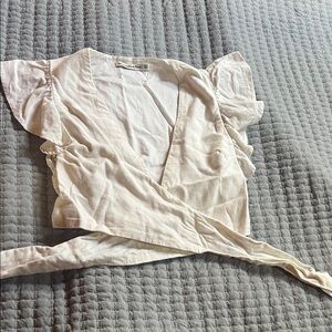 Abercrombie & Fitch Cream Wrap Blouse